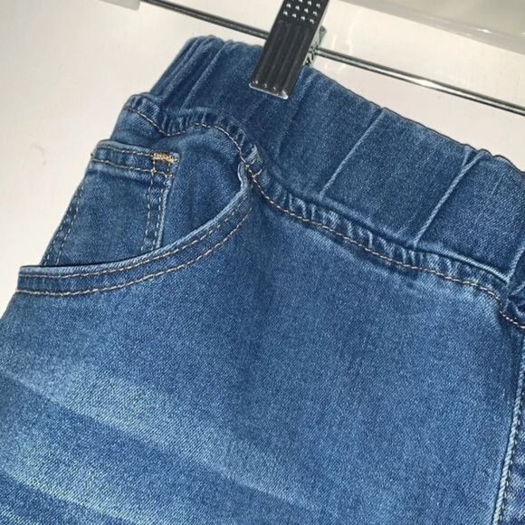 Shein Curve 2XL Distressed Blue Denim Jeggings With Elastic Waistband - Picture 4 of 10